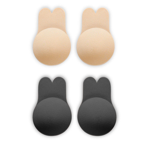 2 pair of silicone freedom bra black and beige